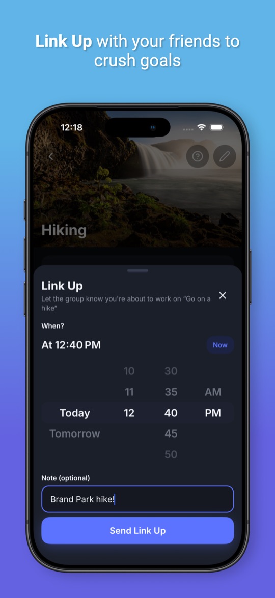 Link Up with friends: picking a time to work out together